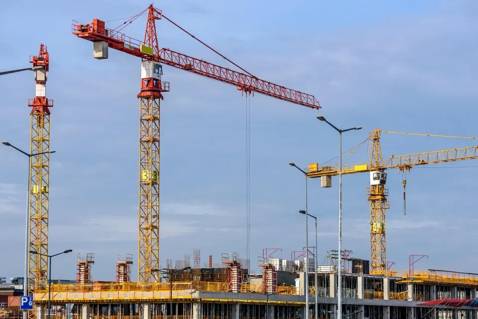 building, crane, construction site, scaffolding