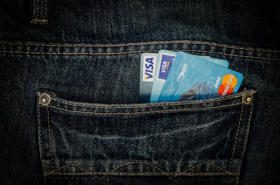 credit cards, denim, jeans, blue jeans