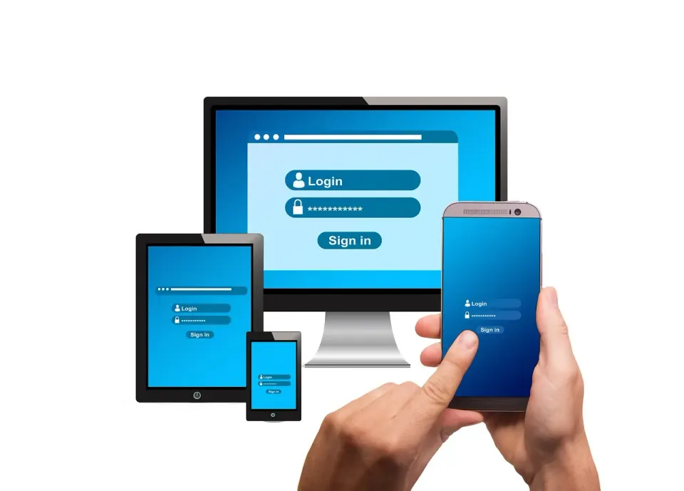 log in, monitor, smartphone, tablet